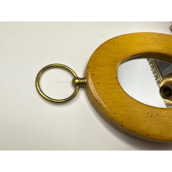 Country Cottage Mirroed Wall Sconce , Mid century Wooden Wall Sconce with Mirror - Picture 6 of 10